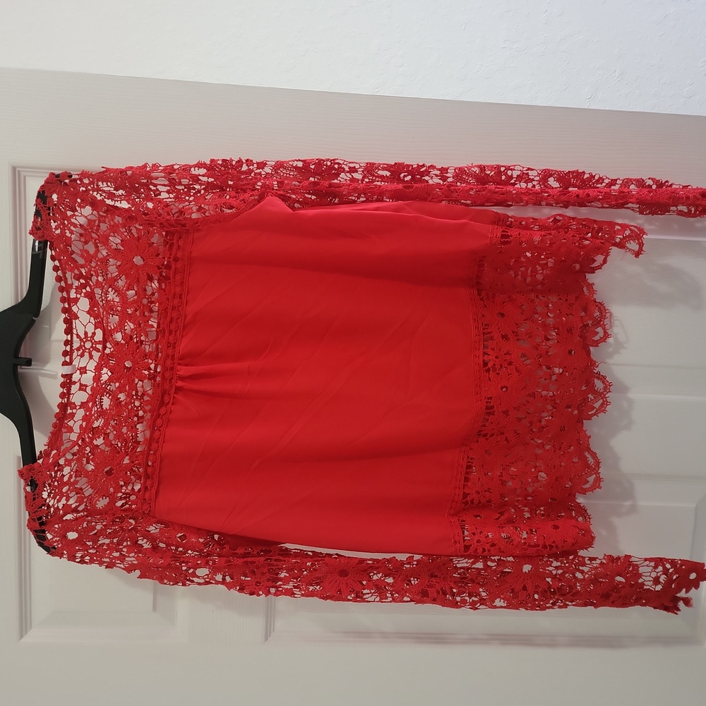 Used red women's blouse